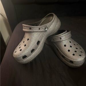 Crocs Glitter Clogs - Silver